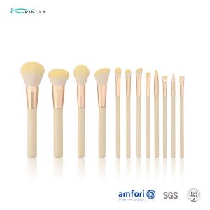 China 12pcs Aluminium Ferrule Wooden Handle Makeup Brushes wholesale