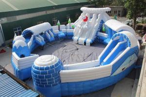 China Huge Commercial Inflatable Water Park , Frozen Themed Aqua Park Equipment wholesale