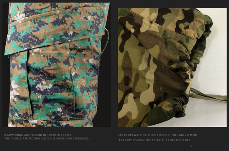 Digital Print Long Sleeve Shirts and Trousers for Men's ACU Camouflage Outdoor Wear