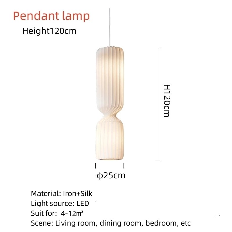 Danish Designer Cylindrical Shape Silk Pendant Lamp(WH-AP-591)