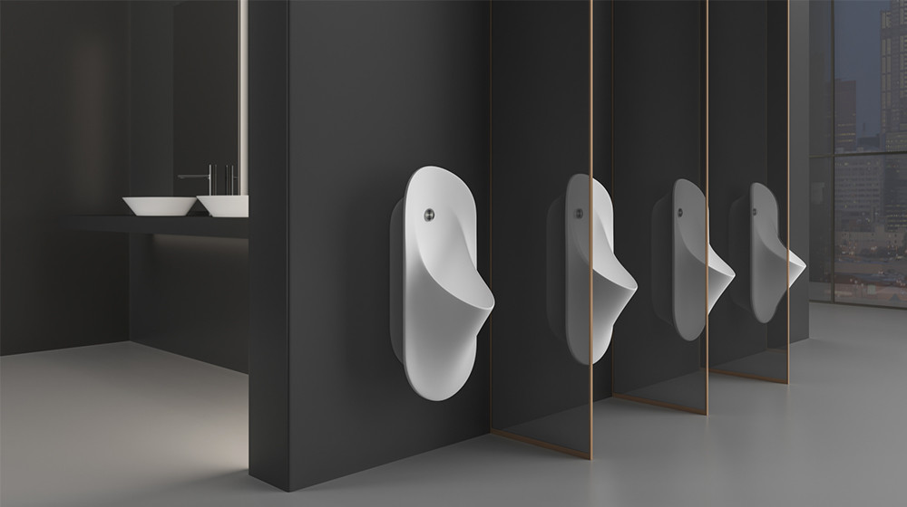 Back Water Inlet Wall Hung Urinal , White Glazed Auto Flush Cistern