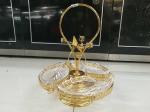 High Grade Buffet Room Service Equipments Crystal Glass Fruit Basket with Zinc