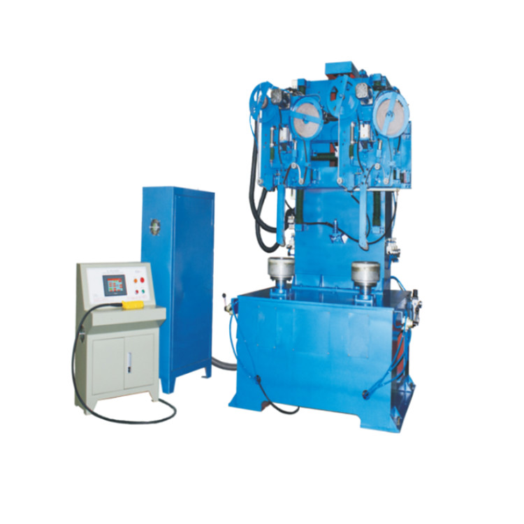 Double Head Vertical 18 Sand Belt Grinder Automatic Metal Cookware Polishing Machine