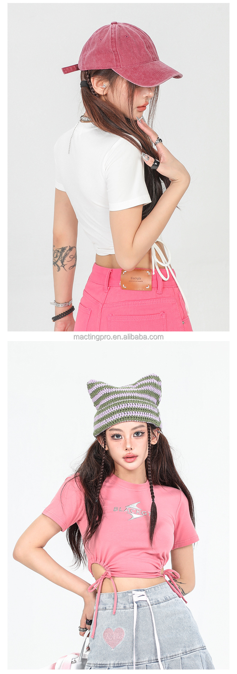 Y2k Side Drawstring Hallow Out Design Short Sleeve Crop Top Hot Sexy Fashion Slim Custom Baby Tee