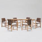 Pastoral Garden Teak Wood Patio Furniture Sets Sun Proof