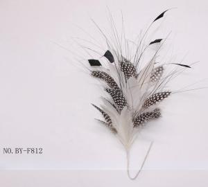China 10x30cm Goose Feather Mounts Party Decor Guinea Fowl Peacock Feather Flowers wholesale