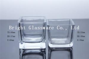 China clear square candle holder, press candle holder with cheap price wholesale