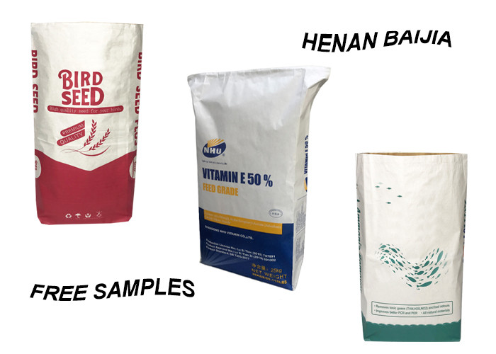 Kraft Paper Laminated Pp Woven Bags Waterproof 3 Layer Plastic Composite 25kg 50kg