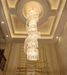 Luxury crystal chandelier duplex building hollow living room lamp large