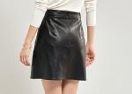 Pleather A Shape Short Ladies Dress Skirt Texture PU Elegant High Waist Slim