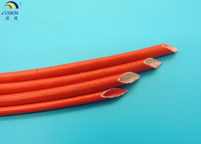 F Class 155℃ AC Motors Braided Fiberglass Sleeve 155℃ High Temperature With Acrylic Resin Cover
