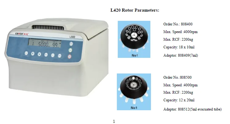 Benchtop Laboratory Horizontal Blood Centrifuge Machine With Swing Out Bucket Rotor