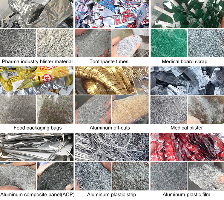 Medical Blister Aluminium Plastic Separator Machine / Aluminum Plastic Recycling Machine