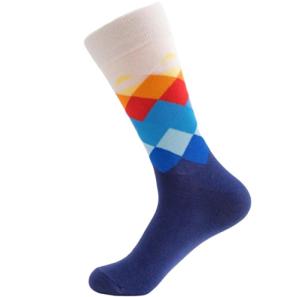 China Breathable Trendy Mens Socks Colorful Business Party Dress Cotton Novelty Fun Happy Socks wholesale