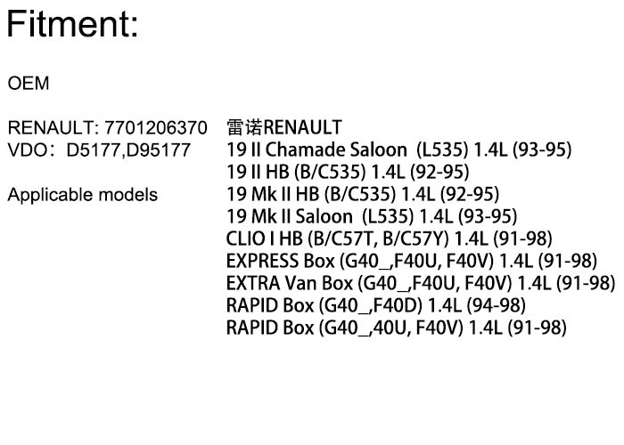 JS.Business Stepper Motor Idle Air Control Valve For R enault D95177, 7701206370, 82000335, D5177, AT05177R , 8200033540