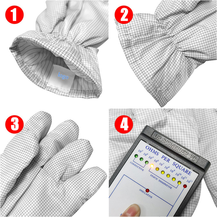 OEM Carbon Fiber 5mm Grid Anti Static Gloves Heat Resistant