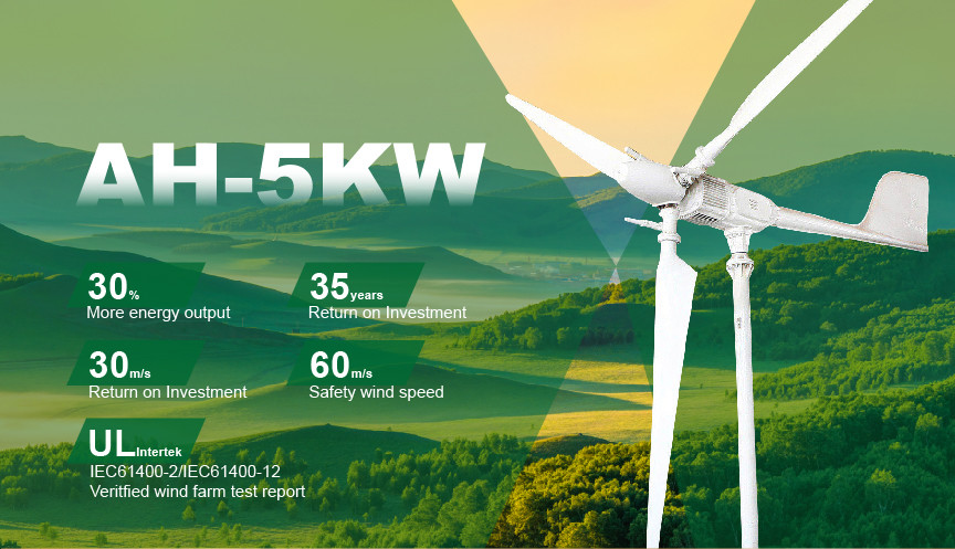 DC400V/DC240V Rated Working Voltage Home Wind Turbine System with 3 Blades