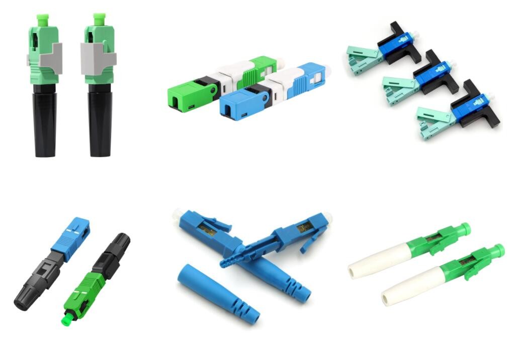 Green 0.3mm CATV SC APC Fiber Optic Fast Connector High Return Loss