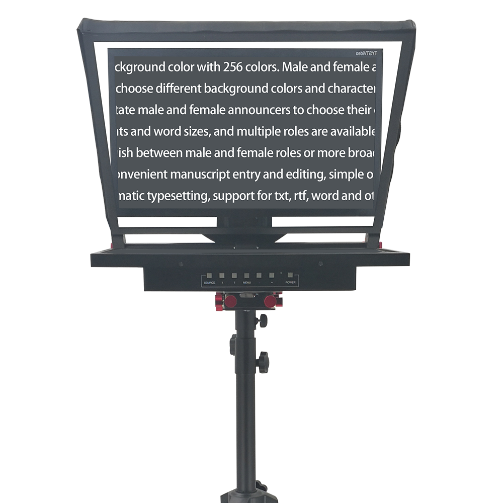 24 inch Single Screen Wireless Remoter Tripod Broadcasting Announcer Teleprompter for Live Stream