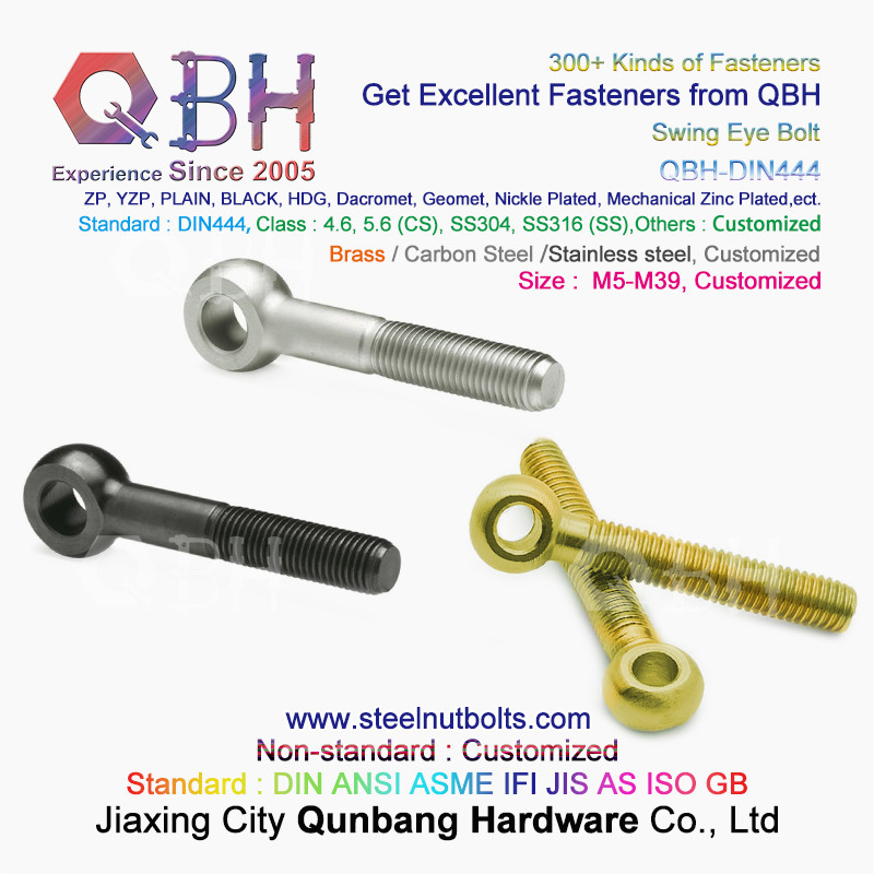 QBH DIN444 Stainless Steel SS304 SS316 SUS 304 316 Swing Eye Bolt Eye-Bolt