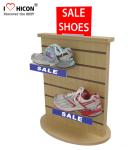 Countertop Black Wood Slatwall Display Stands Rotating For Retail Store / Shops