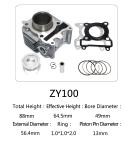 Yamaha Motorcycle Cylinder Repair Kit ZY100 For Yamaha Jog 100 Scooter