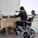 Handicapped Armrest Liftable Lightweight Electric Wheelchair