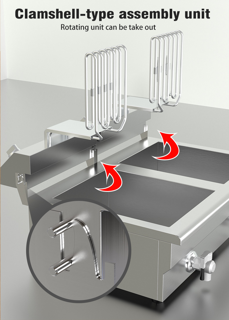 8L Stainless Steel Commercial Double Deep Oil Fryer For Chicken