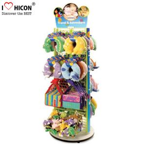 China 2 - Way Flooring Display Stands Grid Back Wood Base Kids Toy Display Shelving wholesale