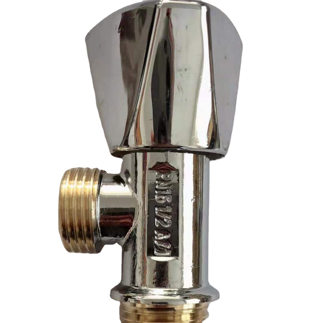 Medium Temperature Half Inch Brass Angle Valve For Kitchen Copper Handle