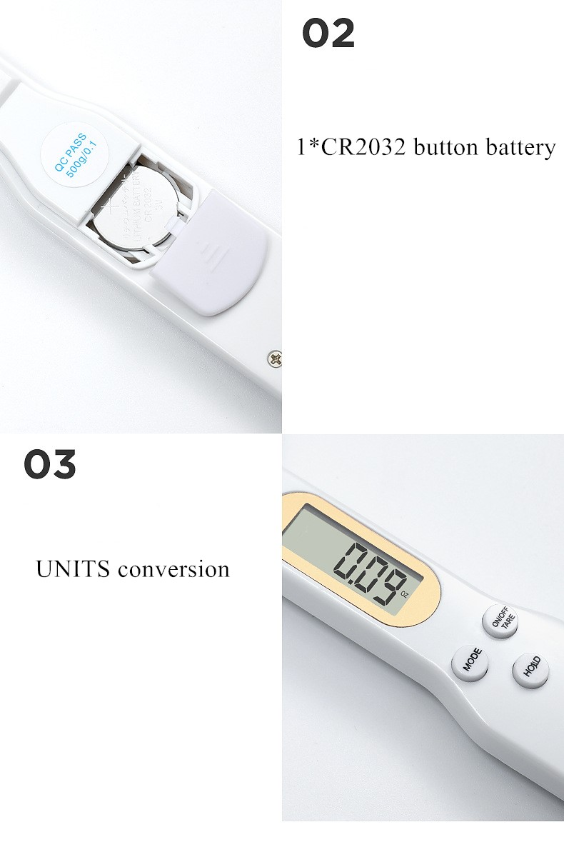 Digital Display Kitchen Scale Spoon for Accurate and Convenient Food Weighing in g/oz/gn/ct