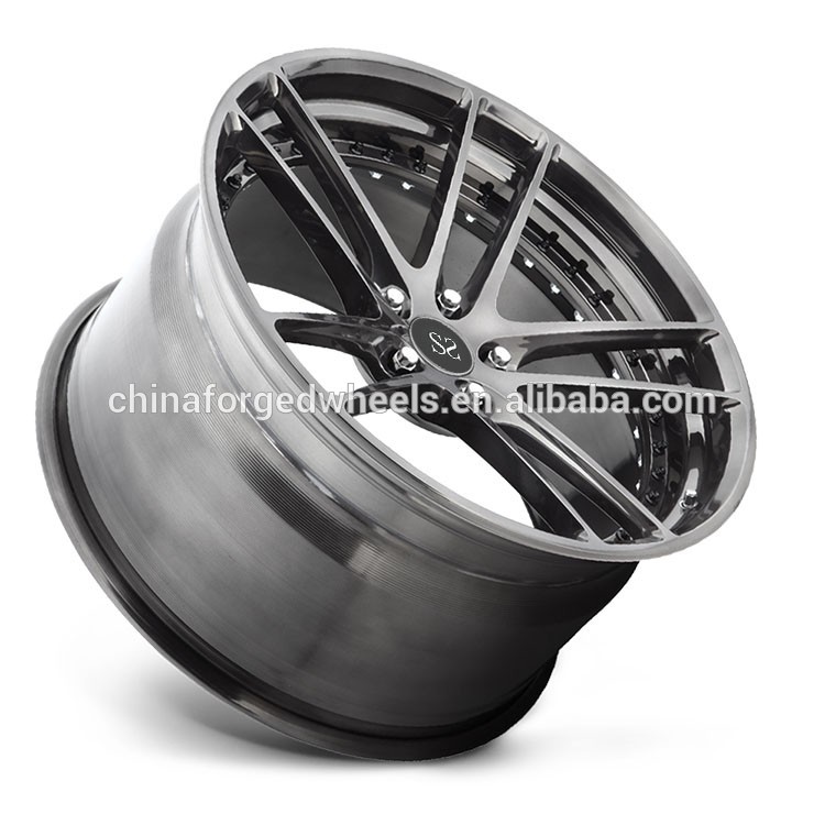 Gloss Black Customized Alloy Rims For Ferrari 458 / 21inch 2-PC Forged Rims
