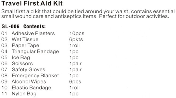 Workplace Portable First Aid Kit Equipment Outdoor Survival Bag 0.5KG
