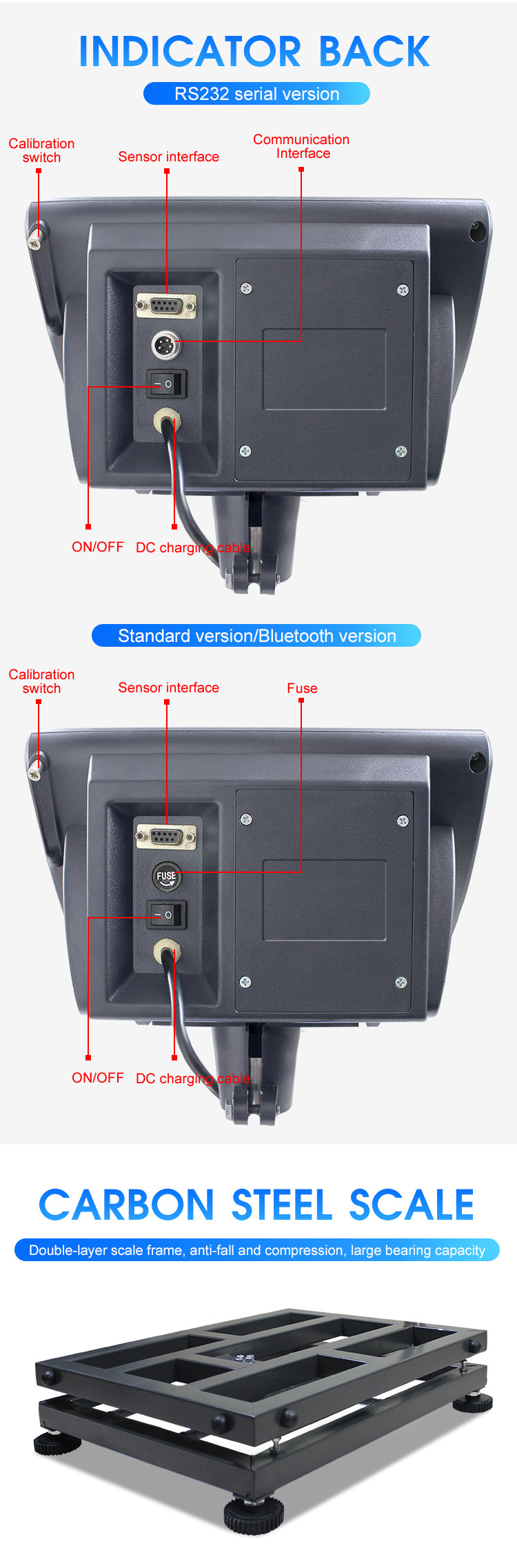 30-500KG Black Indicator Smart Analytical Platform Scale Waterproof Scale High Accurracy Platfrom Scale