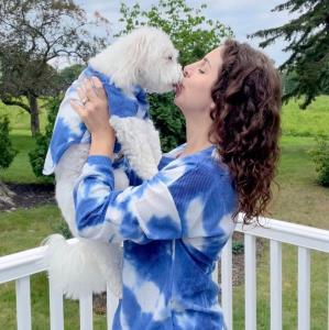 China Blue And White Tie Dye pet and owner outfits breathable zoopollo wholesale