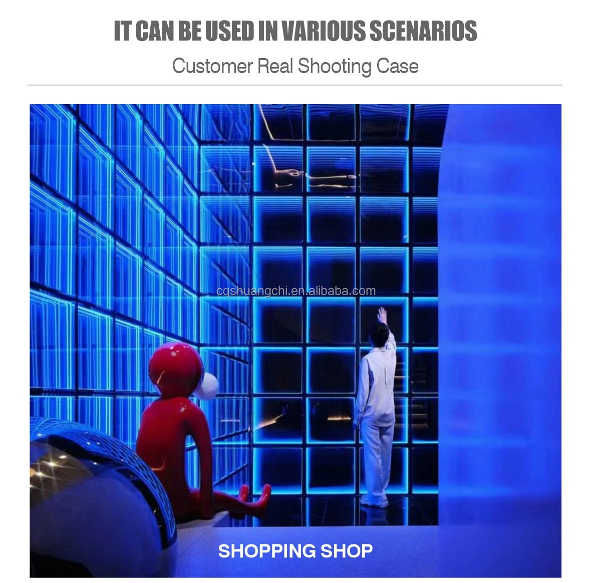 Customization Abyss Neon Mirror Advertising Light Boxes for Wall-Mounted or Floor-Standing