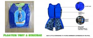 China Customized blue boys vest , child kids floating swimwear, babies bathing suits XS size wholesale