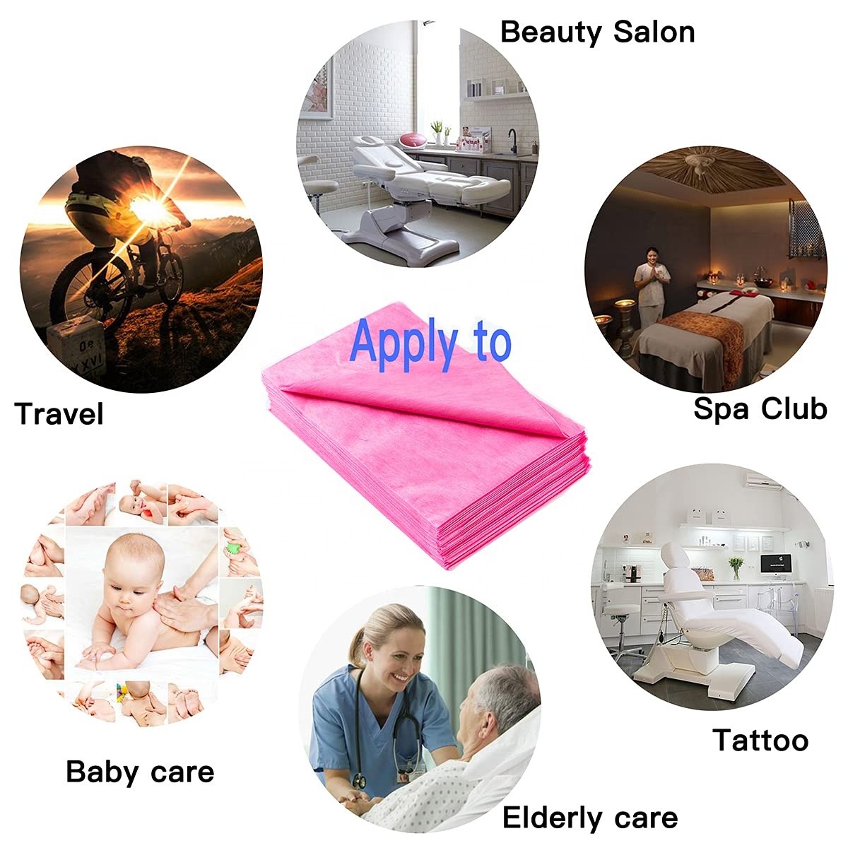 Pink Disposable Bed Cover For Facial Use PP PE Hospital Massage