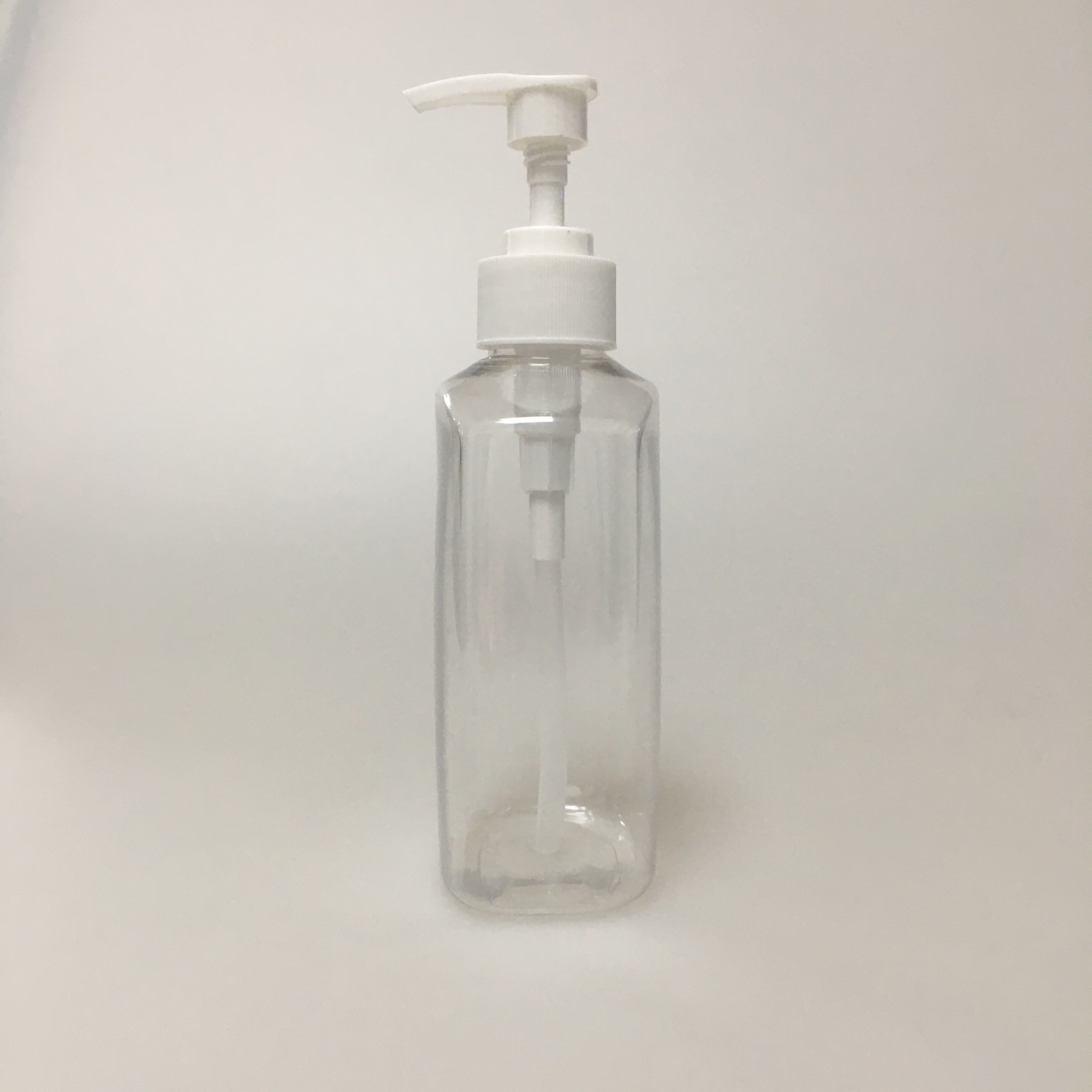 PET Pump Bottle With Pink Cap For Recyclable Skin Care