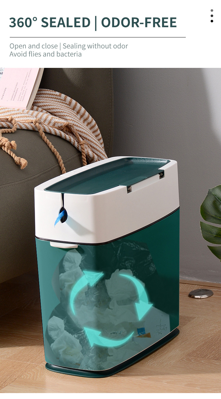 ABS Material 10L Intelligent Trash Bin Odor Free Space Free Design