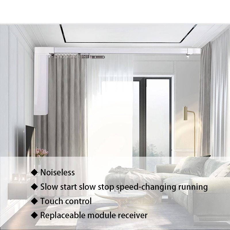Aluminum Tuya Smart Curtain Motor 1.2Nm Tuya Motorized Curtain Track System