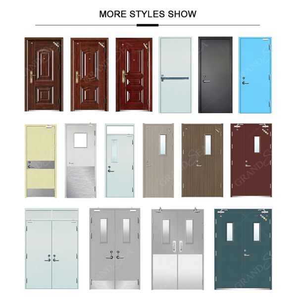 Sheet Metal Fire Rated Steel 60 90 Minutes Fire Resistant Door Double Leaf Safety Emergency Exit Metal Fire Rated Steel Door