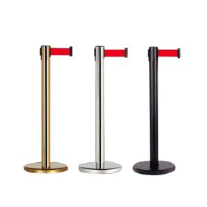 China OEM Hotel Supplies Metal Retractable Stanchion , Retractable Crowd Control Barriers wholesale