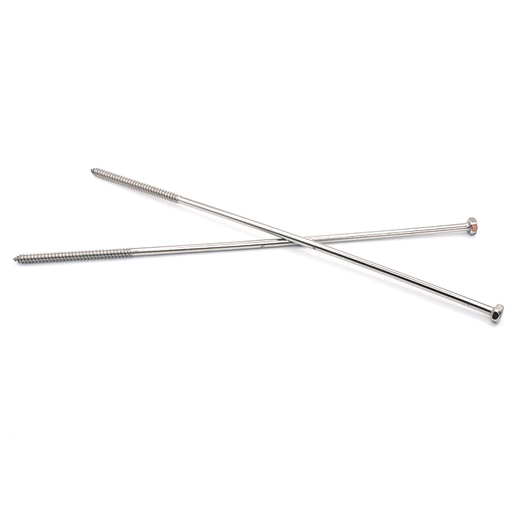 Custom M8 Zinc Self Tapping Stainless Steel Screw 100mm 150mm 200mm Hex Leg Coach Screws