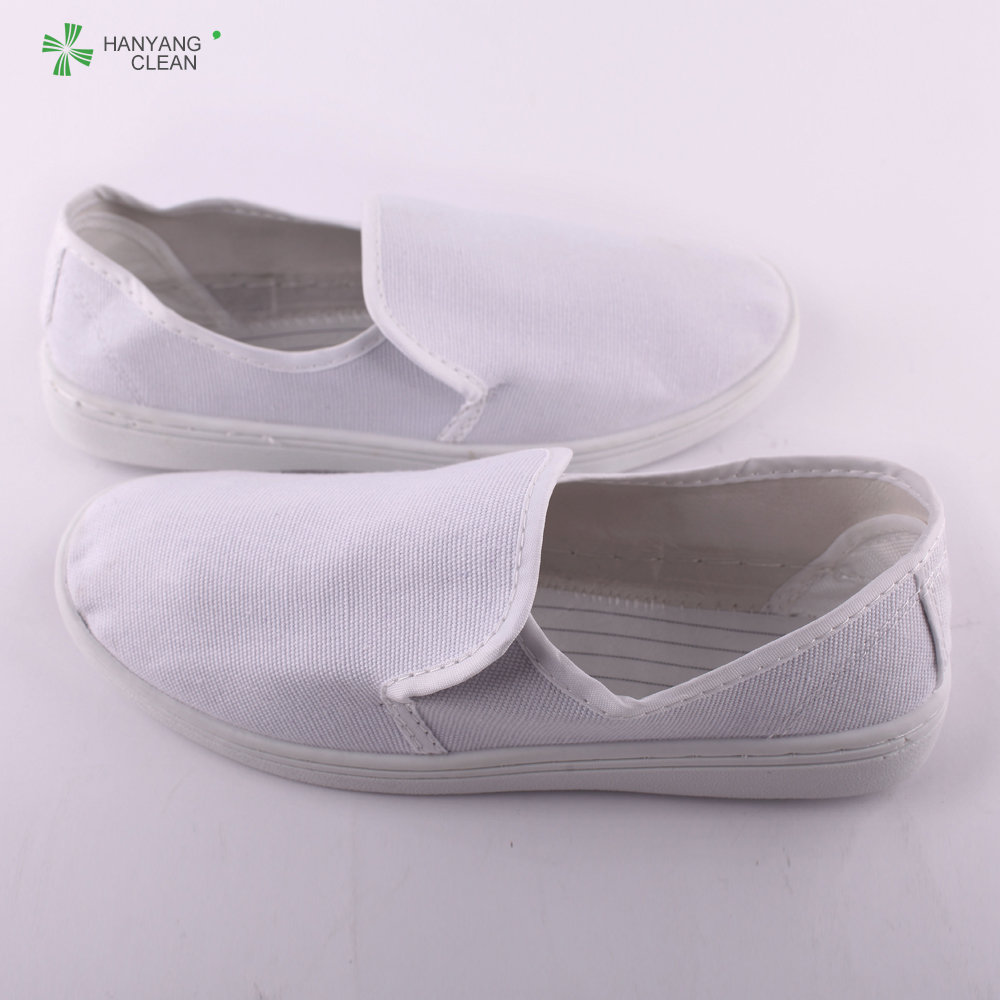 High quality antistatic white blue cleanroom lab canvas dustproof shoes / esd shoe / safety shoe