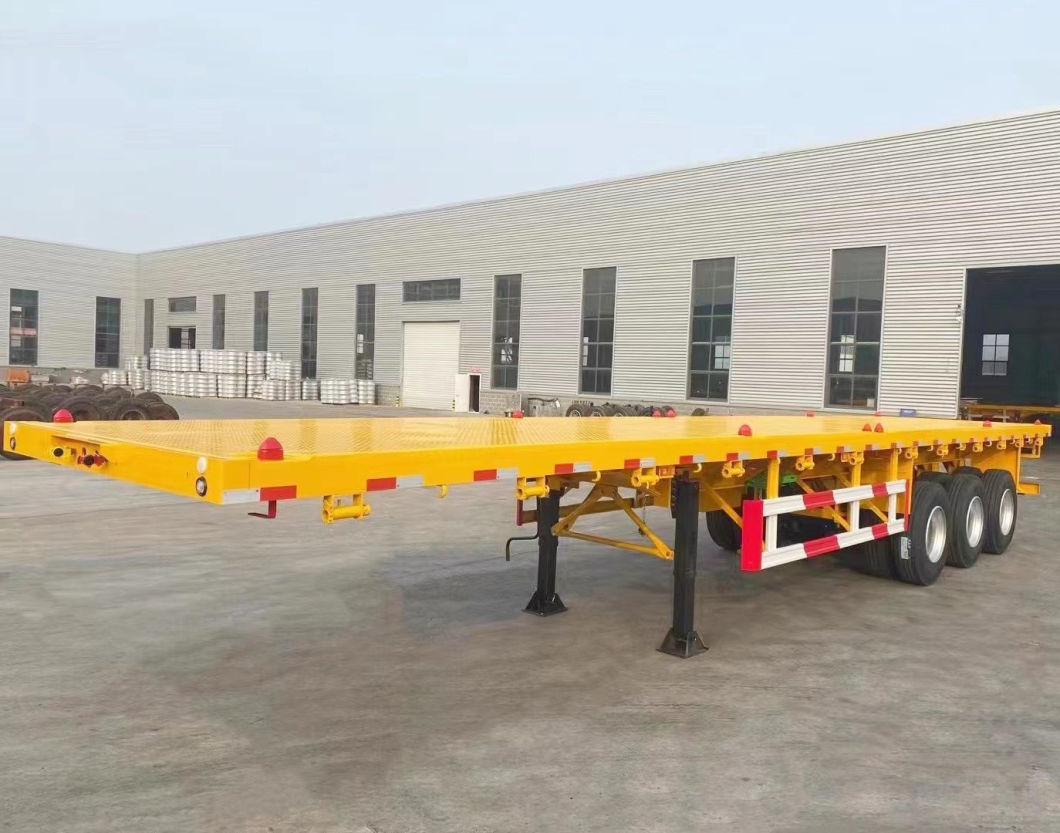 40 Ton 60 Tons Capacity 3 Axles 40FT Container Transport Platform Flatbed Semi Trailer