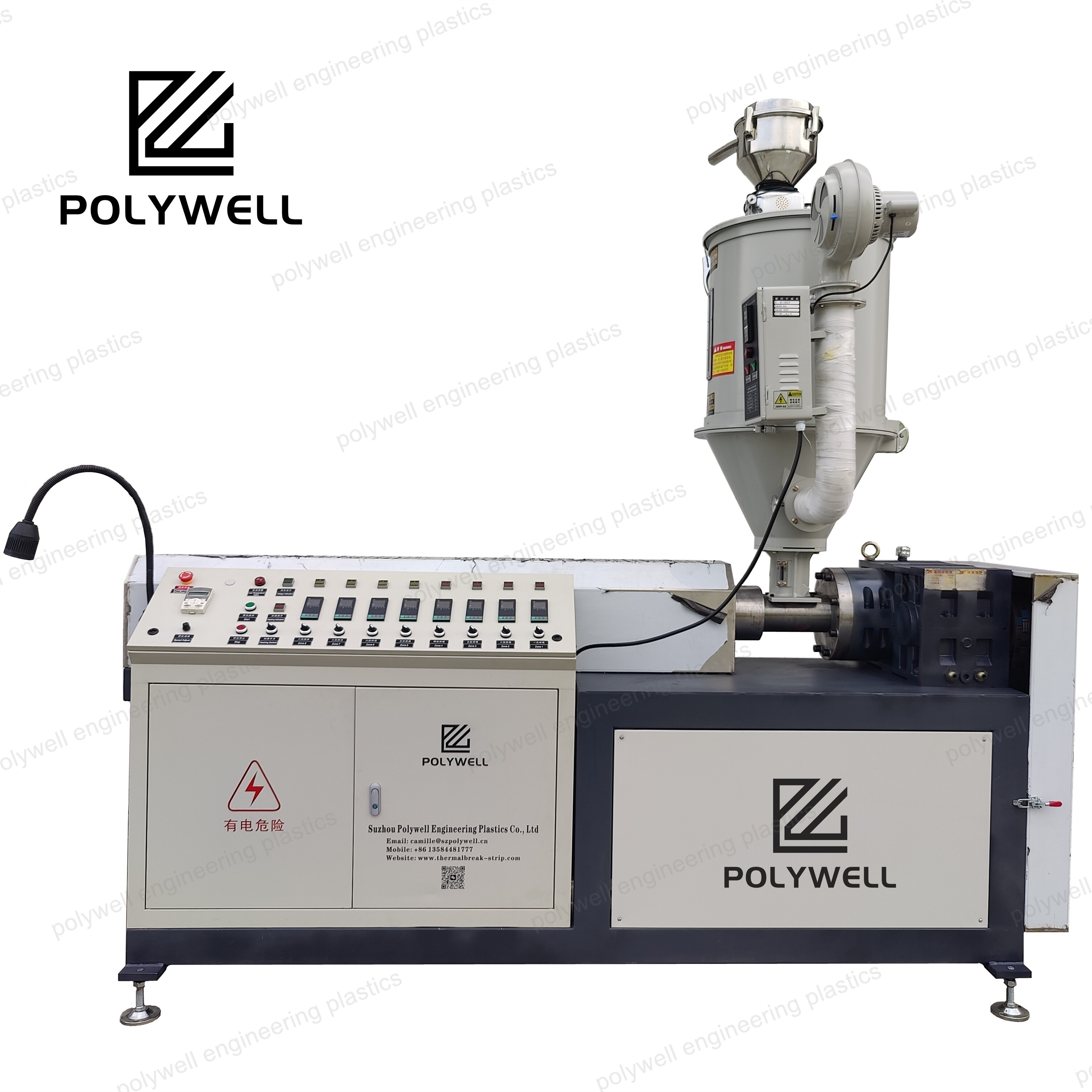 PA66 GF25 Extrusion Plastic Thermal Break Profile Single Screw Nylon Extruding Machine