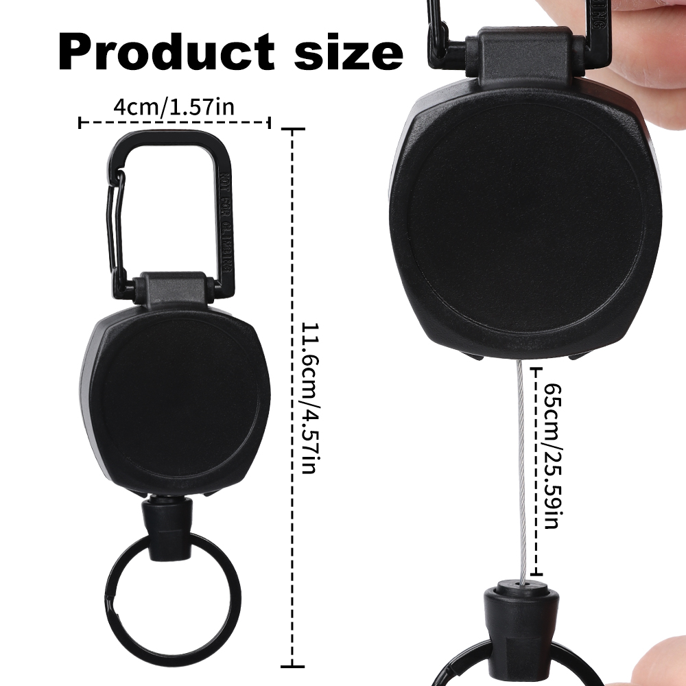 Deyi Badge Reel Steel Cord Strength Carabiner Badge Holder For Secure Key