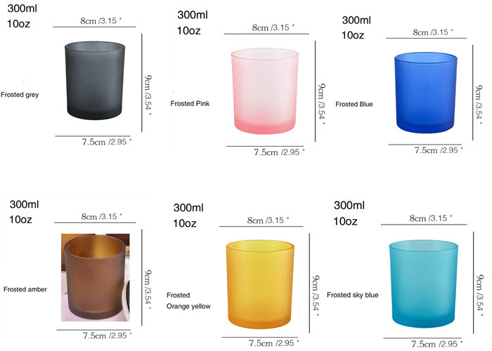 Customized Logo 10oz Luxury Transparent Black Transparent White Empty Glass Candle Containers Candle Jars With Lids