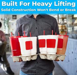 China Biodegradable Disposable Takeaway Hot Drink 2 Cup Holder Takeout 4 Cup Tray Carrier Coffee Paper Cup Holder wholesale